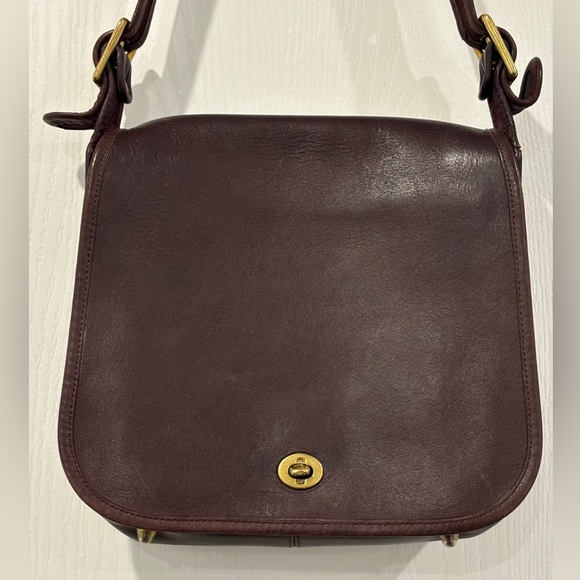 Vintage COACH Dark Brown Leather Stewardess Bag NYC - Picture 4 of 8